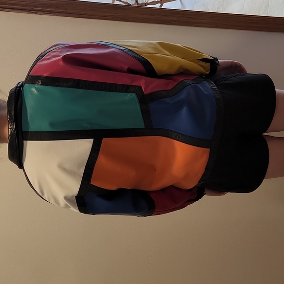 Multi-color leather jacket, size medium - Picture 2 of 8